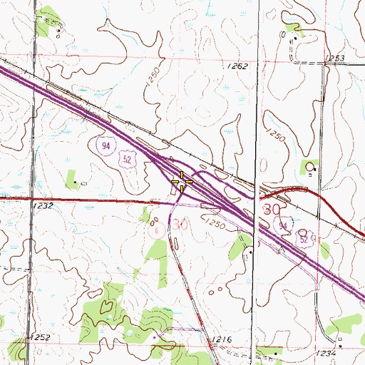 Topographic Map of Interchange 131, MN