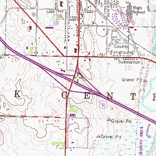 Topographic Map of Interchange 127, MN