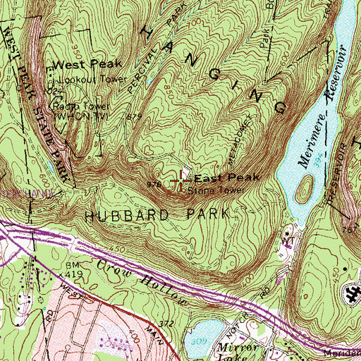 Topographic Map of East Peak, CT