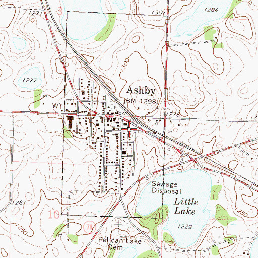 Topographic Map of Ashby Clinic, MN