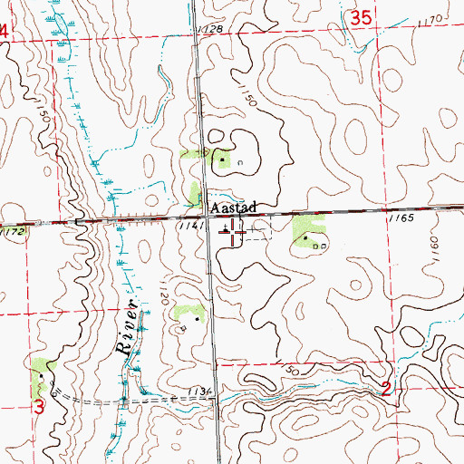 Topographic Map of Rock Prairie Lutheran Church, MN