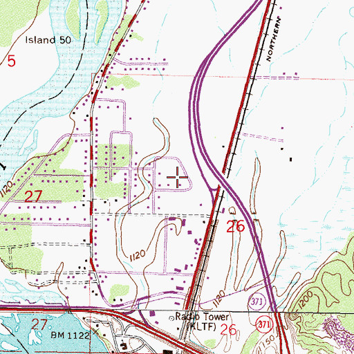 Topographic Map of Saint Stanislaus Church, MN