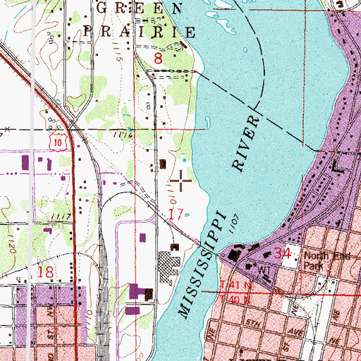 Topographic Map of LeBourget Park, MN