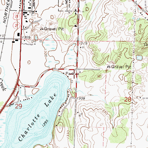 Topographic Map of Lake Charlotte Park, MN