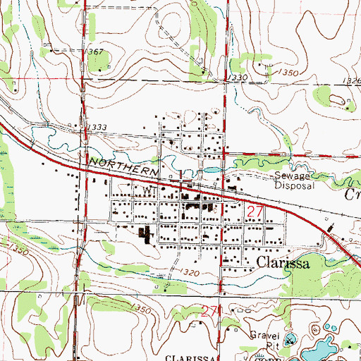 Topographic Map of Clarissa (historical), MN