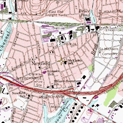 Topographic Map of Edison School, CT