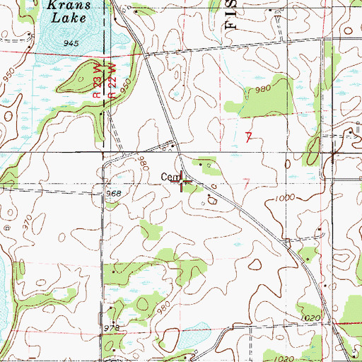 Topographic Map of Dalstorp Cemetery, MN