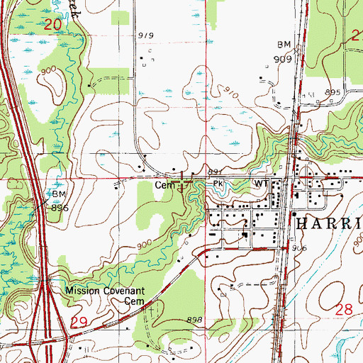 Topographic Map of Lutheran Church Cemetery, MN