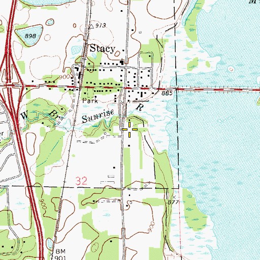 Topographic Map of Stacy - Lent Fire Department, MN