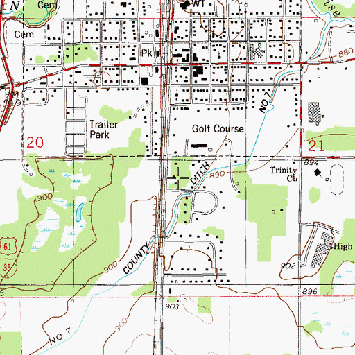 Topographic Map of Oakwood Court, MN