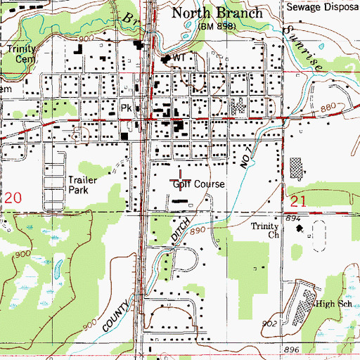 Topographic Map of North Branch Golf Course, MN