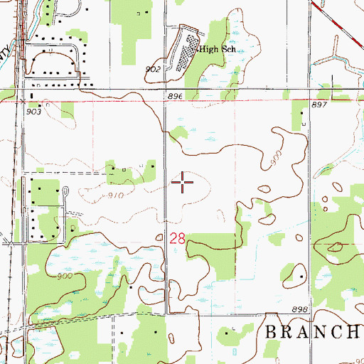 Topographic Map of Sunrise Elementary School, MN