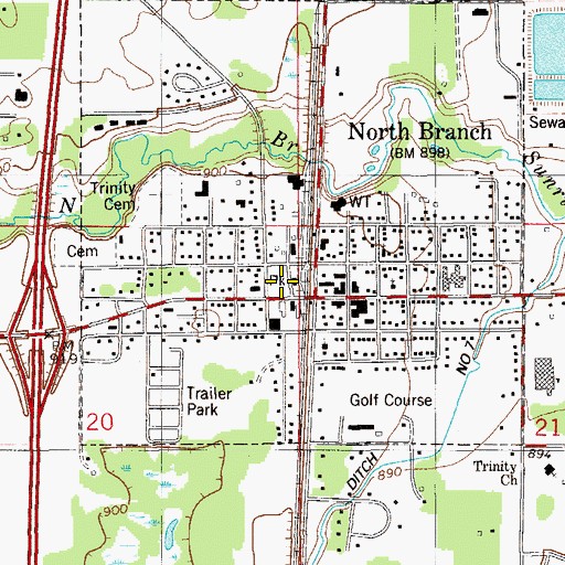 Topographic Map of Central Park, MN