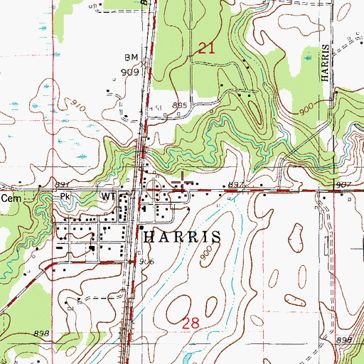 Topographic Map of Schoolyard Park, MN