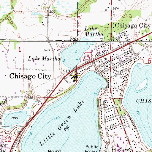 Topographic Map of Lakeside Elementary School, MN
