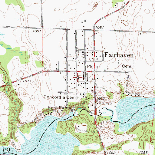 Topographic Map of Concordia Lutheran Church, MN