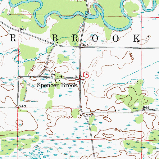 Topographic Map of Spencer Brook Post Office (historical), MN