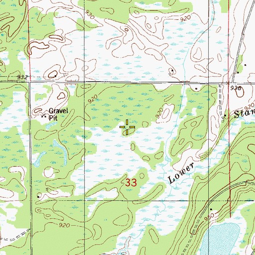 Topographic Map of Grandy Pines Golf Course, MN