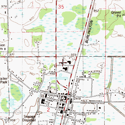 Topographic Map of Braham Evangelical Covenant Church, MN