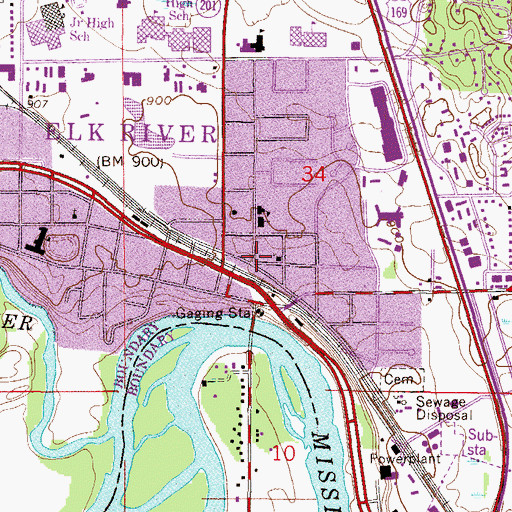 Topographic Map of Elk River Foot and Ankle Clinic, MN