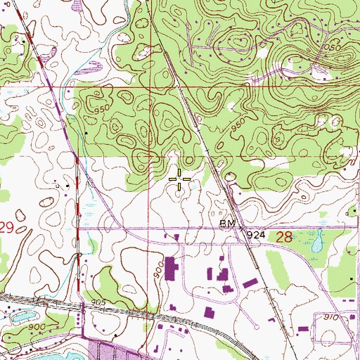 Topographic Map of Meadowvale Elementary School, MN