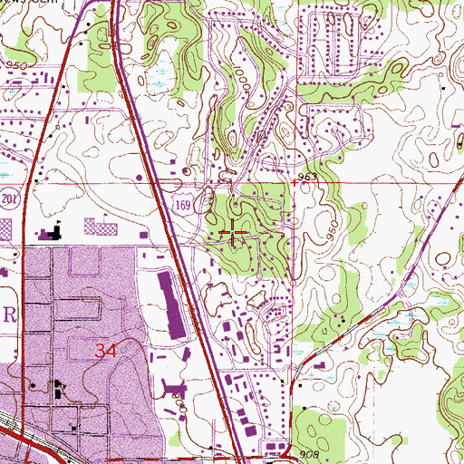 Topographic Map of Elk Hills Green Space, MN