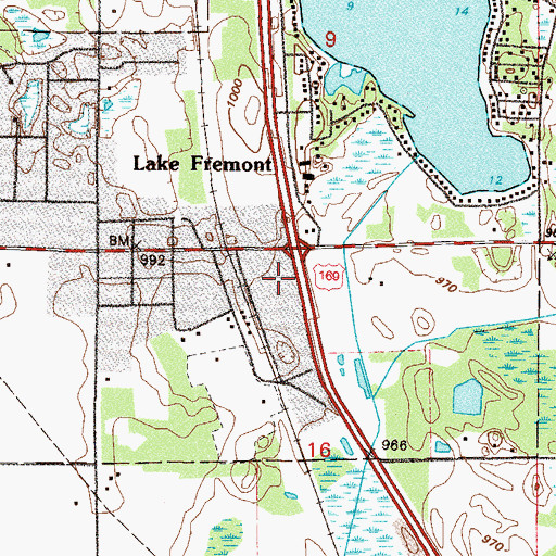 Topographic Map of Fairview Northland Regional Hospital, MN