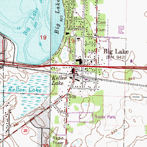 Topographic Map of Big Lake, MN