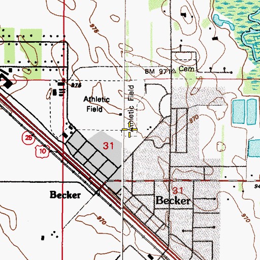 Topographic Map of United Methodist Church, MN
