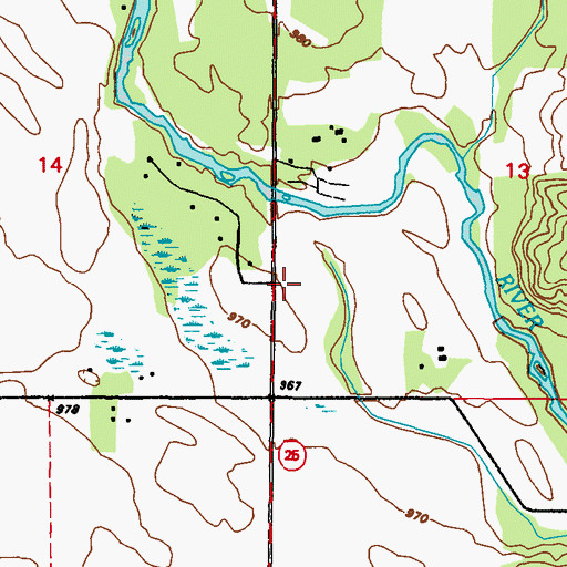 Topographic Map of Riverwood RV Park, MN