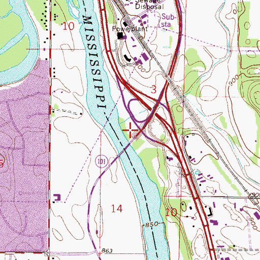 Topographic Map of Babcock Memorial Park, MN