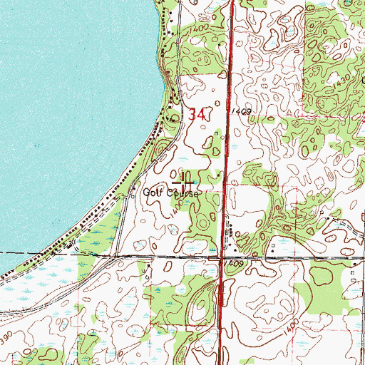 Topographic Map of Lake Miltona Golf Club, MN