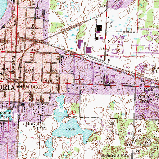 Topographic Map of Olson's Mobile Park, MN