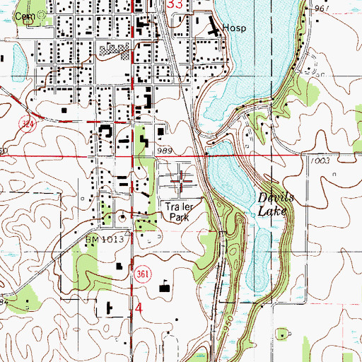 Topographic Map of Pine Terrace Mobile Home Park, MN
