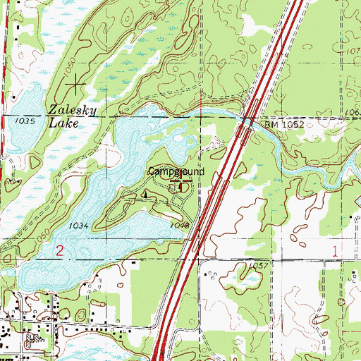 Topographic Map of Willow River Campground, MN