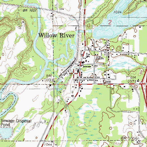 Topographic Map of Willow River Mobile Home Park, MN