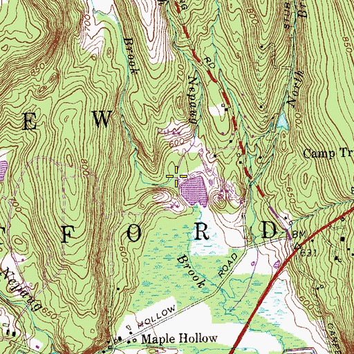 Topographic Map of Finnak Brook, CT