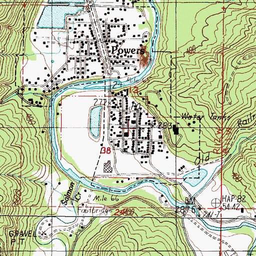 Topographic Map of Bicentennial Park, OR