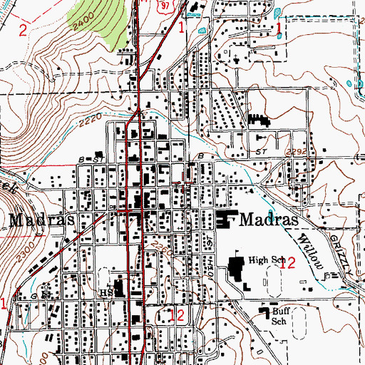 Topographic Map of Community Park, OR