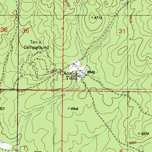 Topographic Map of Charley Tank, AZ