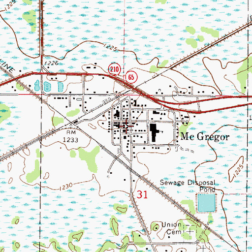 Topographic Map of United Methodist Church, MN
