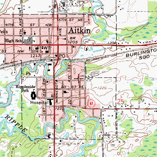Topographic Map of Saint John's Episcopal Church, MN