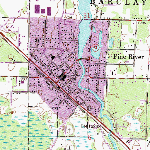Topographic Map of First Lutheran Church, MN