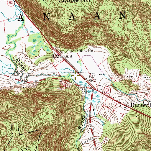 Topographic Map of Flat Brook, CT