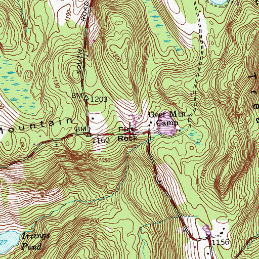 Topographic Map of Flat Rock, CT