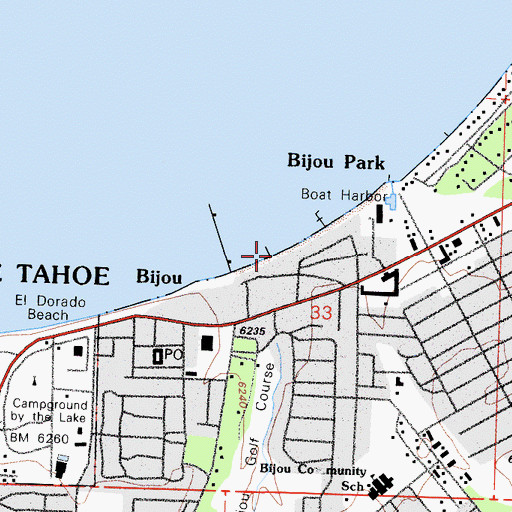 Topographic Map of Bijou Creek, CA