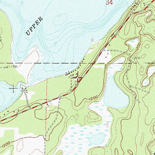 Topographic Map of Sunset Bay Resort and Campground, MN
