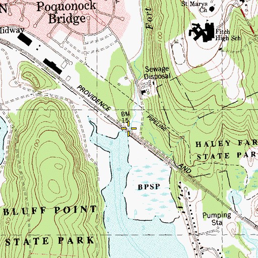 Topographic Map of Fort Hill Brook, CT