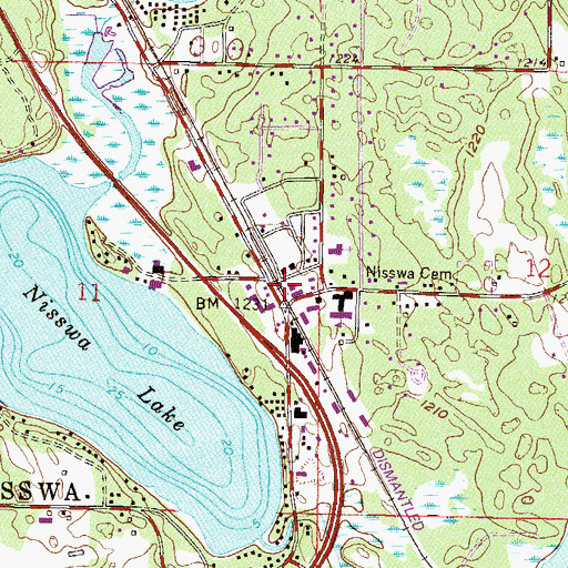 Topographic Map of Nisswa City Hall, MN
