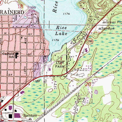 Topographic Map of Lum Park Campground, MN